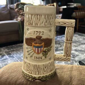 VINTAGE ESTATE Eagle Hand Painted 1792 Inn BEER STEIN MUG. Handcrafted & Vtg.